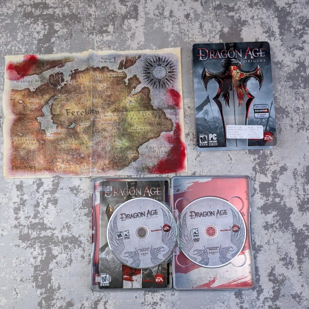 Dragon Age Origins PC Collector's Edition SteelBook with Cloth Map BioWare 2009